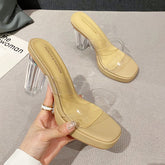 Tacones altos de verano con cristales y diamantes de imitación para mujer